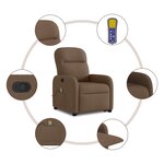 vidaXL Fauteuil de massage inclinable Marron Tissu