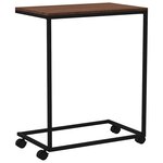vidaXL Table d'appoint avec roues noir 55x35x70 cm bois d'ingénierie