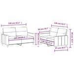 vidaXL Ensemble de canapés 2 Pièces avec coussins Jaune clair Tissu