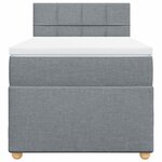 vidaXL Sommier à lattes de lit avec matelas gris clair 80x200 cm tissu