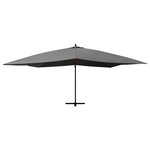 vidaXL Parasol de jardin en porte-à-faux avec mât en bois anthracite