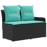 vidaXL Ensembles de meubles 7 Pièces Noir et turquoise Rotin PE