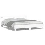 vidaXL Cadre de lit avec LED sans matelas blanc 160x200 cm