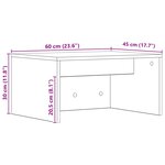 vidaXL Bureau mural Chêne Sonoma 60 x 45 x 30 cm Bois d'ingénierie