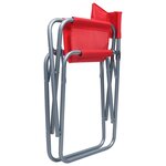 vidaXL Chaises de metteur en scène 2 Pièces Acier Rouge