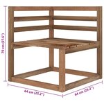 vidaXL Salon de jardin 6 Pièces avec coussins taupe Bois de pin imprégné