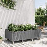 vidaXL Jardinière à roulettes gris clair 150x80x54 cm PP