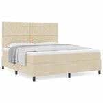 vidaXL Lit à ressorts avec matelas Crème 180 x 200 cm tissu
