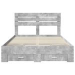 vidaXL Cadre de lit avec tiroir avec tête de lit Bois d'ingénierie