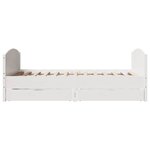 vidaXL Cadre de lit sans matelas blanc 135x190 cm bois de pin massif