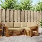 vidaXL Ensembles de canapés avec coussin 4 Pièces Naturel et Beige