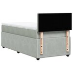 vidaXL Sommier à lattes de lit et matelas Gris clair 100x200cm Velours