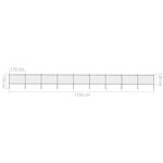 vidaXL Clôture de jardin avec dessus en cerceau Acier 15 3x1 2 m Noir