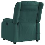 vidaXL Fauteuil de massage inclinable électrique Vert foncé Tissu