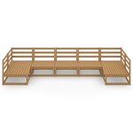 vidaXL Salon de jardin 7 Pièces bois de pin massif