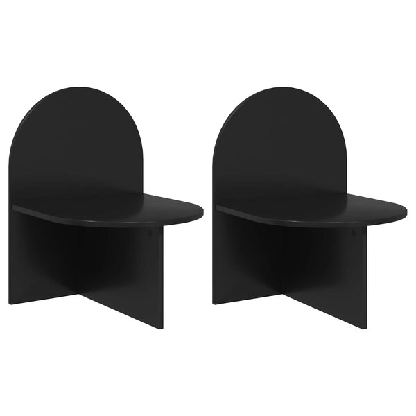 vidaXL Table de chevet 2 Pièces Chêne noir 48 x 49 x 65 cm