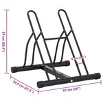 vidaXL Support de vélo au sol autoportant pour 2 vélos acier