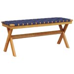 vidaXL Banc de jardin bleu foncé bois massif d'acacia et tissu