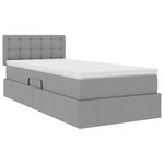 vidaXL Lit avec rangement et matelas Gris clair 90 x 200 cm