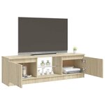 vidaXL Meuble TV avec lumières LED chêne sonoma 120x30x36 cm
