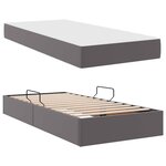 vidaXL Lit avec rangement et matelas avec matelas 2 Pièces Gris Cuir