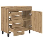 vidaXL Unité de vanité de salle de bain Chêne artisanal