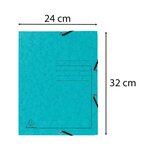 Chemise À Élastique 3 Rabats Carte Lustrée 355gm2 - A4 - Turquoise - X 25 - Exacompta