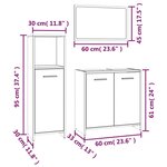 vidaXL Ensemble de meubles de salle de bain 3 Pièces Chêne marron