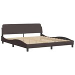 vidaXL Lit avec matelas marron foncé 180x200 cm tissu