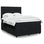 vidaXL Sommier à lattes de lit avec matelas Noir 140x190 cm Velours