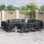 vidaXL Ensemble de canapé de jardin 12 Pièces Noir 213 x 71.5 x 71 cm
