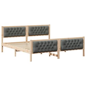 vidaXL Cadre de lit Gris foncé 180 x 200 cm Pin massif