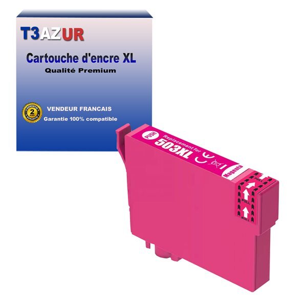 T3azur- cartouche compatible epson 503 xl pour epson expression home xp-5200  xp-5205  workforce wf-2960dwf  wf-2965dwf magenta