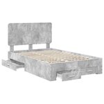 vidaXL Cadre de lit Gris béton 135 x 190 cm Bois d'ingénierie