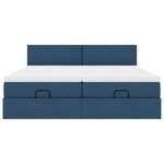 VidaXL Cadre de lit ottoman avec matelas bleu 200x200cm tissu
