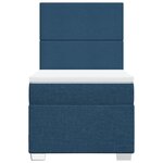vidaXL Sommier à lattes de lit avec matelas Bleu 100x200 cm Tissu