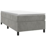 vidaXL Sommier à lattes de lit et matelas Gris clair 100x200cm Velours