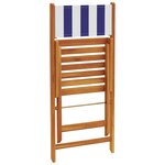 vidaXL Ensemble à manger de jardin 5 Pièces bleu blanc tissu bois massif