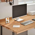 vidaXL Dessus de bureau marron clair bois chêne massif rectangulaire