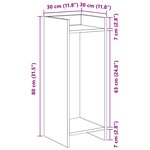 vidaXL Support de Plante Chêne fumé 30 x 30 x 80 cm Bois d'ingénierie