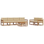 vidaXL Ensemble de canapés d'extérieur 7 Pièces Naturel et Beige