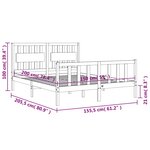 vidaXL Cadre de lit sans matelas gris bois de pin massif