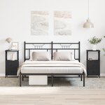 vidaXL Table de chevet 2 Pièces Chêne Noir 34x35 5x70 cm en bois d'ingénierie