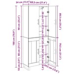 vidaXL Haut Armoire 2 Pièces Bois Ancien Bois Aggloméré et Verre