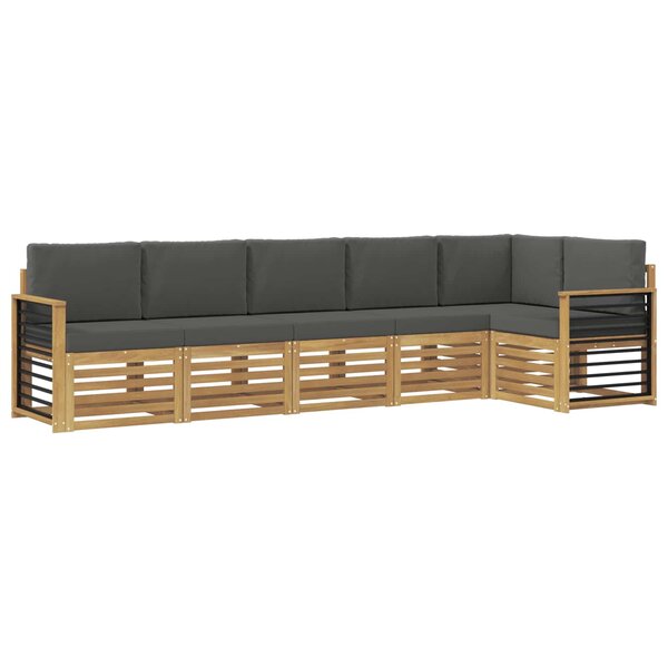 vidaXL Ensemble de canapés d'extérieur 6 Pièces Blanc et anthracite
