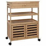 vidaXL Chariot de Cuisine avec Roues Naturel 59 5 x 36 x 82 cm Bambou
