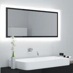 Vidaxl miroir à led de bain noir brillant 100x8 5x37 cm aggloméré
