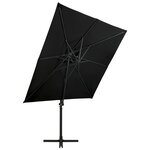 vidaXL Parasol déporté à double toit 250x250 cm Noir