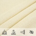 vidaXL Voile d'ombrage 160 g/m² Crème 3x3x4 2 m PEHD