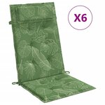 vidaXL Coussins de chaise à dossier haut lot de 6 modèle de feuille